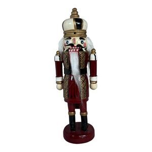 Vintage Christmas King Nutcracker House Decoration Wooden Handmade Painted 8"